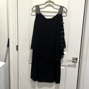 MSK 3/4 Sleeve Embellished Cape Sheath Dress